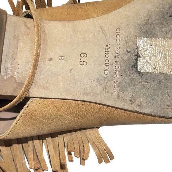 Singer Morrison Gladiator Tan Leather Fringe Tassel Sandals Size 6.5 - Picture 6 of 6